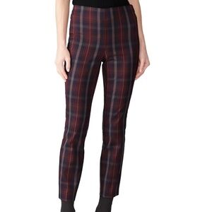 rag & bone Navy and Red Plaid Cropped Pants